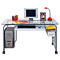 Office Depot® Brand Matrix II Desk, 29 1/2"H x 55 7/8"W x 27 13/16"D, Silver/White 1 thumbnail image