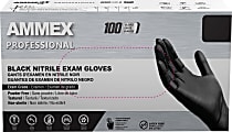 AMMEX Professional Black Nitrile Powder Free Exam X-Large Gloves 1 thumbnail image