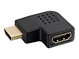 C2G Right Angle HDMI Adapter - Left Exit - 1 x HDMI Digital Audio/Video Female - 1 x HDMI Digital Audio/Video Female - Gold Connector - Black