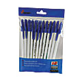 SKILCRAFT® Ballpoint Pens, Medium Point, White Barrel, Blue Ink, Pack Of 12