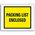 Office Depot® Brand "Packing List Enclosed" Envelopes, Full Face 7" x 5 1/2", Yellow, Pack Of 1,000