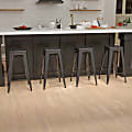 Flash Furniture 30" Metal Indoor Bar Stools, Set Of 4 Bar Stools, Black 1 thumbnail image