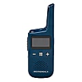 Motorola Solutions Talkabout 25 Mi. 2-Way Radios With Charging Docks, 5.33"H x 1.85"W x 0.83"D, Blue, T383, Pack Of 2 Radios