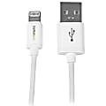 StarTech.com 1m (3ft) White Apple 8-pin Lightning Connector to USB Cable  - USBLT1MW 1 thumbnail image
