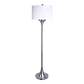 LumiSource Lenuxe Floor Lamp, 71"H, White/Brushed Nickel
