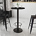 Flash Furniture Laminate Round Table Top With Round Bar-Height Table Base And Foot Ring, 43-1/8"H x 24"W x 24"D, Black 1 thumbnail image