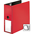 Business Source 5" D-Ring Binder, 5" Ring, Red
