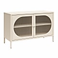 Ameriwood Home Mr. Kate Luna 40"W 2-Door Accent Cabinet With Fluted Glass, Parchment