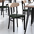 Flash Furniture Wright Commercial Grade Dining Chair, Natural Birch/Green