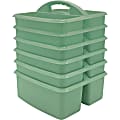 Teacher Created Resources Plastic Storage Caddy, Eucalyptus Green, Pack Of 6 1 thumbnail image