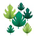 Amscan Summer Luau Palm Leaf Fan Decorations, 16" x 16", Green, Pack Of 6 Decorations 1 thumbnail image