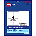 Avery® Permanent Labels With Sure Feed®, 94254-WMP250, Rectangle, 4-3/4" x 3-3/4", White, Pack Of 1,000 1 thumbnail image