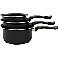 Brentwood BSP-161820 1.5, 2, and 3 Quart Non-Stick Saucepan Set, Black - 3 Pieces - Cooking - Dishwasher Safe - BSP161820 1 thumbnail image