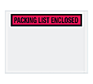 Tape Logic® "Packing List Enclosed" Envelopes, Panel Face, 4 1/2" x 6", Red, Pack Of 1,000