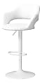 Monarch Specialties Hydraulic-Lift Bar Stool, Bonded Leather, White