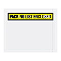 Partners Brand "Packing List Enclosed" Envelopes, Panel Face, 4 1/2" x 5 1/2", Yellow, Pack Of 1,000