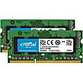 Crucial 16GB (2 x 8 GB) DDR3 SDRAM Memory Kit - 16 GB (2 x 8GB) - DDR3-1600/PC3-12800 DDR3 SDRAM - 1600 MHz - CL11 - 1.35 V - Non-ECC - Unbuffered - 204-pin - SoDIMM - Lifetime Warranty