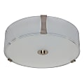 Luminance LED Round Flush Ceiling Mount Fixture, 18", 32 Watts, 3000K/Warm White, 3200 Lumen, Bright Satin Nickel/Etched Glass 1 thumbnail image