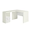 Sauder® Hudson Court 59"W L-Computer Desk, Pearl Oak/Faux White Marble