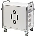Bretford 32-Unit Network Ready Laptop Cart - 2 Shelf - 4 Casters - 5" Caster Size - Steel - 48"x 25" Depth x 43" - Concrete, Aluminum - 1 thumbnail image