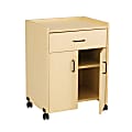 Safco® Mobile Refreshment Center With Drawer, 31"H x 23"W x 18 3/4"D, Maple