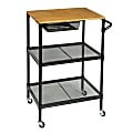 Honey Can Do Kitchen Cart, With Wheels, 36"H x 18"W x 28"D, Black