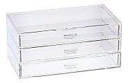 Realspace® Opaline Acrylic 3-Drawer Desktop Organizer, 4-5/16"H x 9-5/16"W x 5-3/8"D, Clear/Iridescent 1 thumbnail image