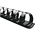 GBC® CombBind™ 19-Ring Binding Spines, 1" Capacity (200 Sheets), Black, Box Of 100