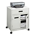 Safco® Enclosed Steel Machine Stand With Drawer, 29 3/4"H x 25"W x 20"D, Gray 1 thumbnail image