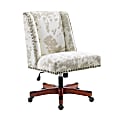 Linon Cooper Mid-Back Home Office Chair, Cow Print/Walnut 1 thumbnail image