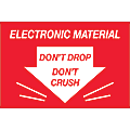 Tape Logic® Preprinted Shipping Labels, DL1314, Don't Drop Don't Crush ? Electronic Material, Rectangle, 2" x 3", Red/White, Roll Of 500