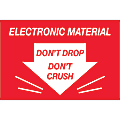 Tape Logic® Preprinted Shipping Labels, DL1314, Don't Drop Don't Crush ? Electronic Material, Rectangle, 2" x 3", Red/White, Roll Of 500 1 thumbnail image