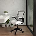 Flash Furniture Mesh Mid-Back Swivel Task Chair With Flip-Up Arms, White/Black