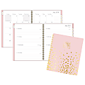 Cambridge® Work-Style Academic Weekly/Monthly Planner, 9" x 11", Pink Confetti, July 2018 to June 2019
