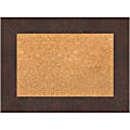 Amanti Art Cork Bulletin Board, 23" x 17", Natural, Wildwood Brown Wood Frame