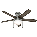 Hunter Fan Anslee Low Profile with Light 46 Inch - 5 Blades - 46" Diameter - 3 Speed - Reversible Blades, Reversible Motor - 14.5" Height - Glass Shade 1 thumbnail image