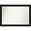 Amanti Art Narrow Non-Beveled Rectangle Framed Bathroom Wall Mirror, 28” x 40”, Grand Black
