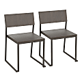 LumiSource Industrial Fuji Chairs, Espresso Seat/Antique Frame, Set Of 2 Chairs 1 thumbnail image