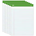 Office Depot® Brand 100% Recycled Perforated Legal Pads, 8 1/2" x 11 3/4", 50 Sheets White, Pack Of 6 Pads