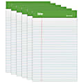 Office Depot® Brand 100% Recycled Perforated Legal Pads, 5" x 8", 50 Sheets, White, Pack Of 6 Pads