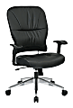 Office Star™ Space Seating 32 Series Ergonomic Eco Leather Mid-Back Manager's Chair, Black