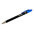 SKILCRAFT® AbilityOne Rubberized Retractable Ballpoint Pens, Medium Point, Black Barrel, Blue Ink, Box Of 12 Pens