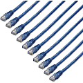 StarTech.com 3 ft. CAT6 Cable - 10 Pack - Blue CAT6 Ethernet Cords - Molded RJ45 Connectors - ETL Verified - 24 AWG (C6PATCH3BL10PK) - 3 ft CAT6 cable pack meets all Category 6 patch cable specifications