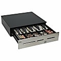 MMF POS Advantage Cash Drawer - 4 Bill - 6 Coin - 3 Media Slot - 3 Lock PositionPrinter Driven - Stainless Steel, Steel, ABS Plastic - Black - 4.6" Height x 18" Width x 16.7" Depth 1 thumbnail image