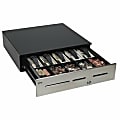 MMF POS Advantage Cash Drawer - 4 Bill - 6 Coin - 3 Media Slot - 3 Lock PositionPrinter Driven - Stainless Steel, Steel, ABS Plastic - Black - 4.6" Height x 18" Width x 16.7" Depth