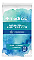 Mediaid® Sanitizing Wipes, Fresh Cucumber & Tea Tree Scent, Pack Of 32 Wipes