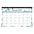 Blue Sky™ Monthly Desk Pad Calendar, 17" x 11", 50% Recycled, Lindley, January to December 2018 (100024)