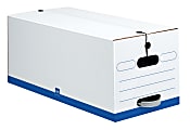 Office Depot® Brand Quick Set Up Standard-Duty Storage Boxes, Letter Size, 24" x 12" x 10", White/Blue, Pack Of 12 - 0800603 1 thumbnail image
