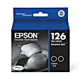 Epson® 126 DuraBrite® Ultra High-Yield Black Ink Cartridges, Pack Of 2, T126120-D2