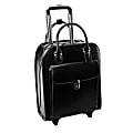 McKlein Uptown Vertical Wheeled Briefcase with 15" Laptop Pocket, Black